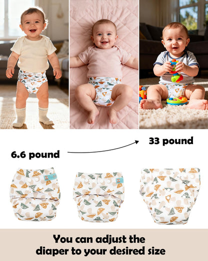 ALVABABY 12pcs Microfiber Inserts,Soft Cloth Diaper Liner,3-Layer Absorbent Inserts,Reusable for Baby Cloth Diapers 12T
