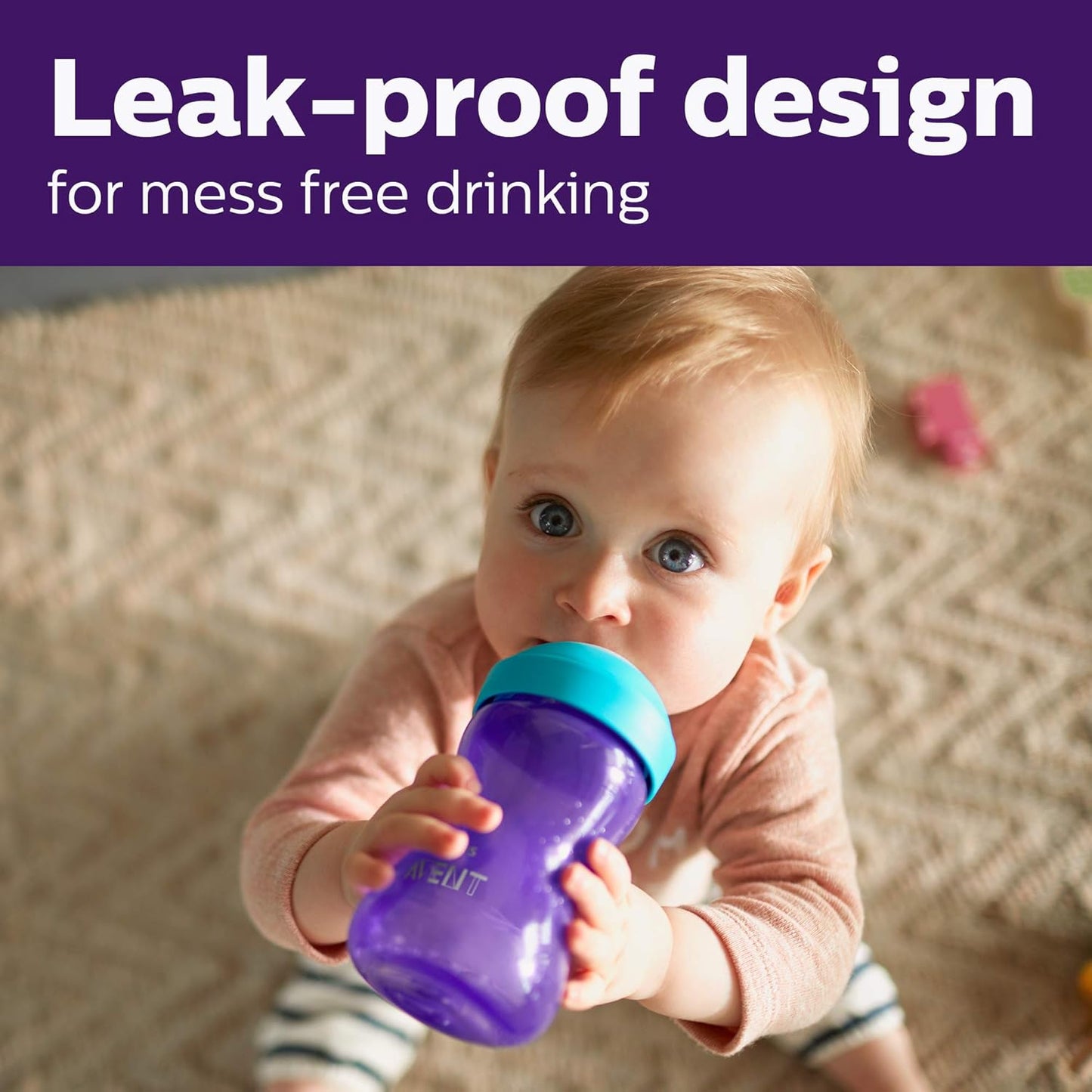 Philips AVENT My Easy Sippy Cup with Soft Spout and Spill-Proof Design, Blue/Green, 9oz, 2pk, SCF553/25