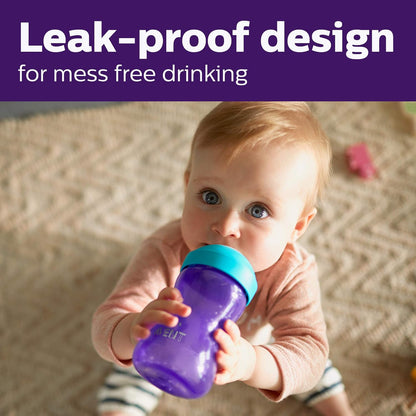 Philips AVENT My Easy Sippy Cup with Soft Spout and Spill-Proof Design, Blue/Green, 9oz, 2pk, SCF553/25