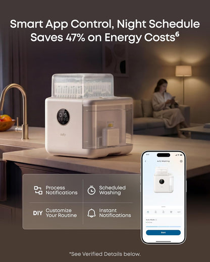 eufy Bottle Washer S1 Pro, Built-in Water Softener, All-in-One 3D HydroBlast Washer, 212°F Steam Sterilizer & Thoroughly Fast Dryer, Largest 10-Bottle Capacity, Smart App Control, Hands-Free
