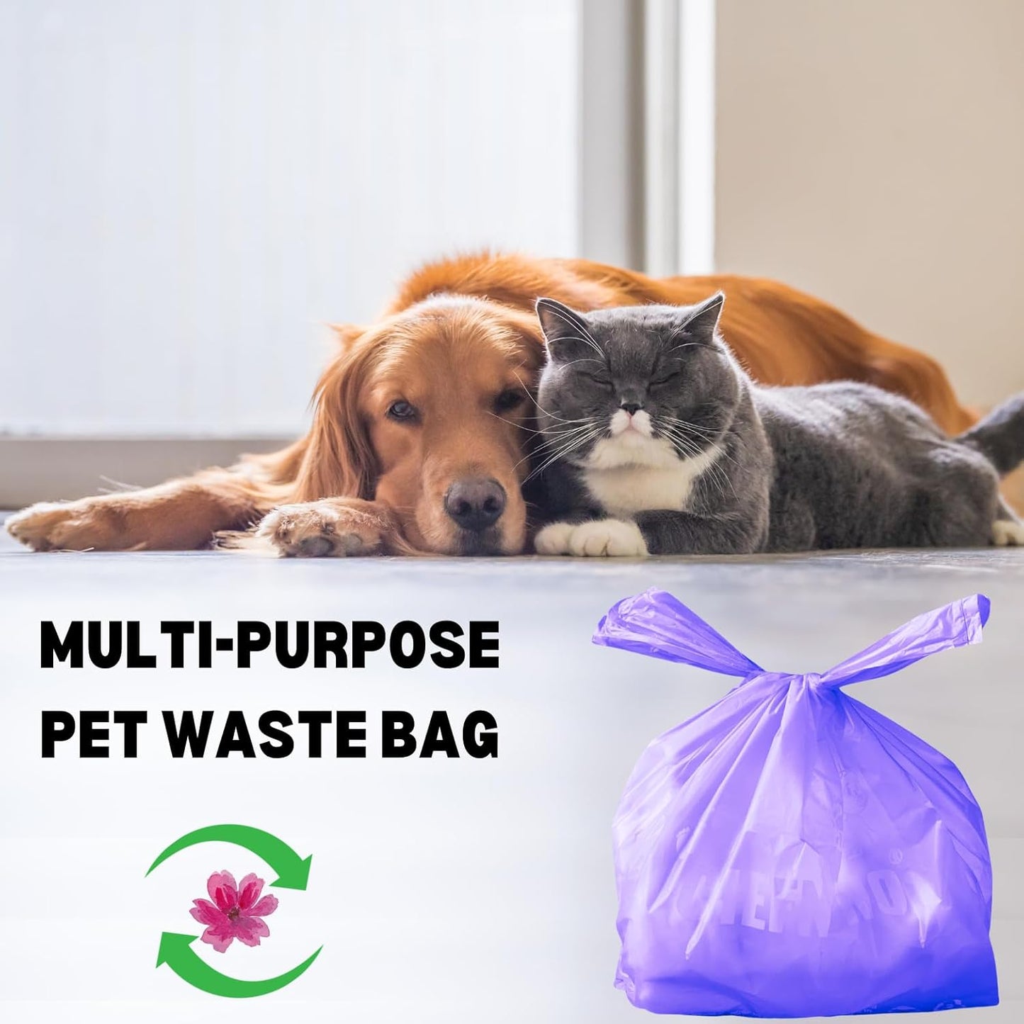 Baby Disposable Diaper Sacks (500 ct.) Fresh Baby Powder Scented Bulk Easy-Tie Diaper Sacks Nursery Trash Bags Dog Poop Bags Cat Litter Waste Bags Sanitary Pads Disposal Bags (500 Bags, Blue)