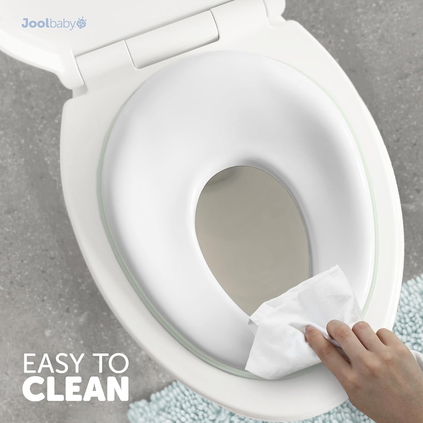 Jool Baby Potty Training Seat for Boys and Girls, Fits Round & Oval Toilets, Non-Slip with Splash Guard, Includes Free Storage Hook (Gray)