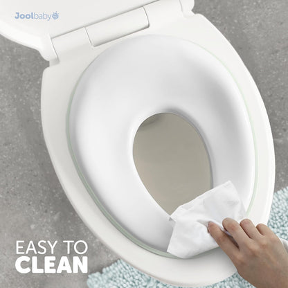 Jool Baby Potty Training Seat for Boys and Girls, Fits Round & Oval Toilets, Non-Slip with Splash Guard, Includes Free Storage Hook (Gray)