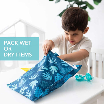 Bumkins Disney Waterproof Wet Bag for Baby, Travel, Swim Suit, Cloth Diapers, Pump Parts, Pool, Gym Clothes, Toiletry, Strap to Stroller, Daycare, Zip Reusable Bag, Packing Pouch, Winnie the Pooh