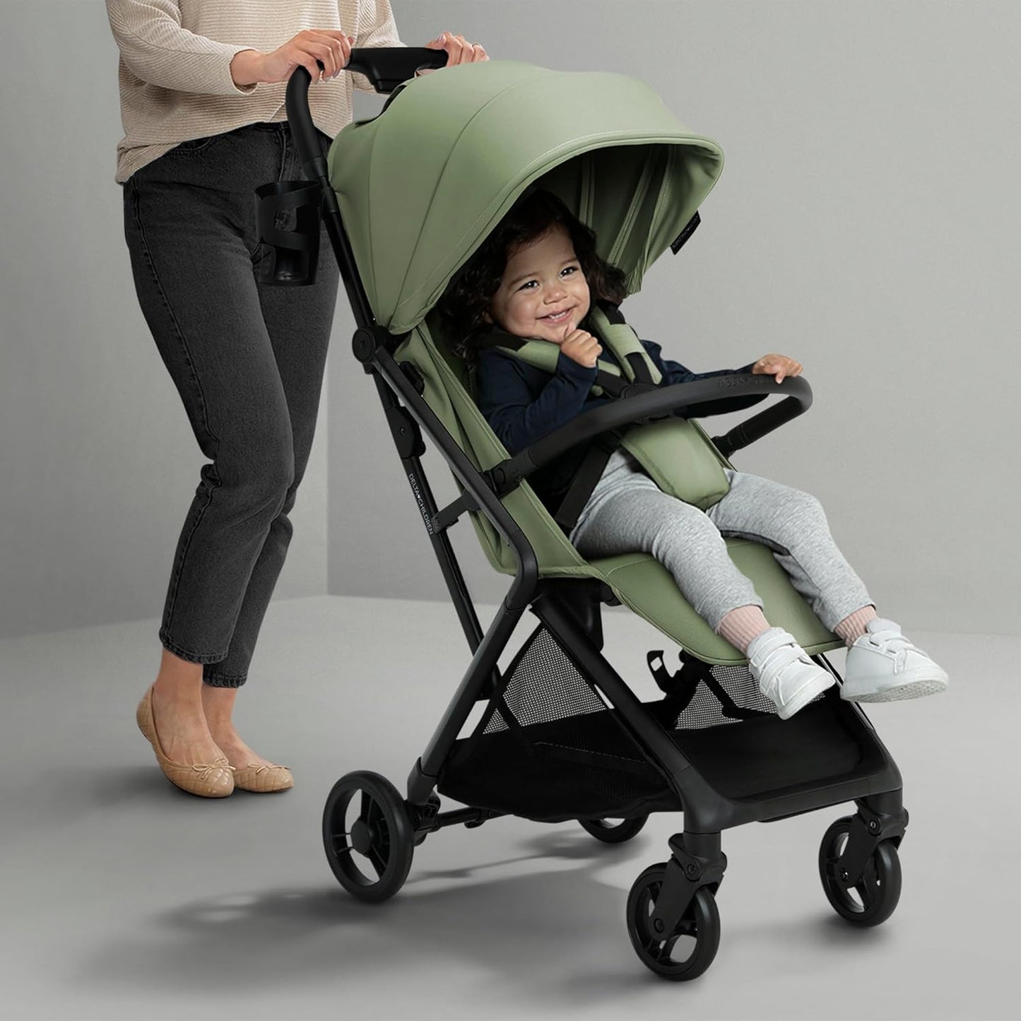 Delta Children Icon Ultra Compact Travel Stroller - Greenguard Gold Certified, Black