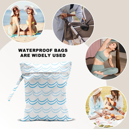 Unicorn Wet Dry Bag 12x10 Inch, Waterproof Reusable Wet Bag with Two Zippered Pockets & Handle for Swimsuit Travel Beach Pool Gym Stroller Dirty Yoga Gym Clothes Toiletries Daycare Organizer