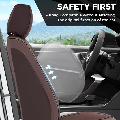 FLORICH Car Seat Covers Front Seat, Leather Seat Covers for Cars, Car Seat Protector Waterproof, Universal Automotive Seat Covers, Front Car Seat Cover Fit for Most Sedans SUV Pick-up Truck