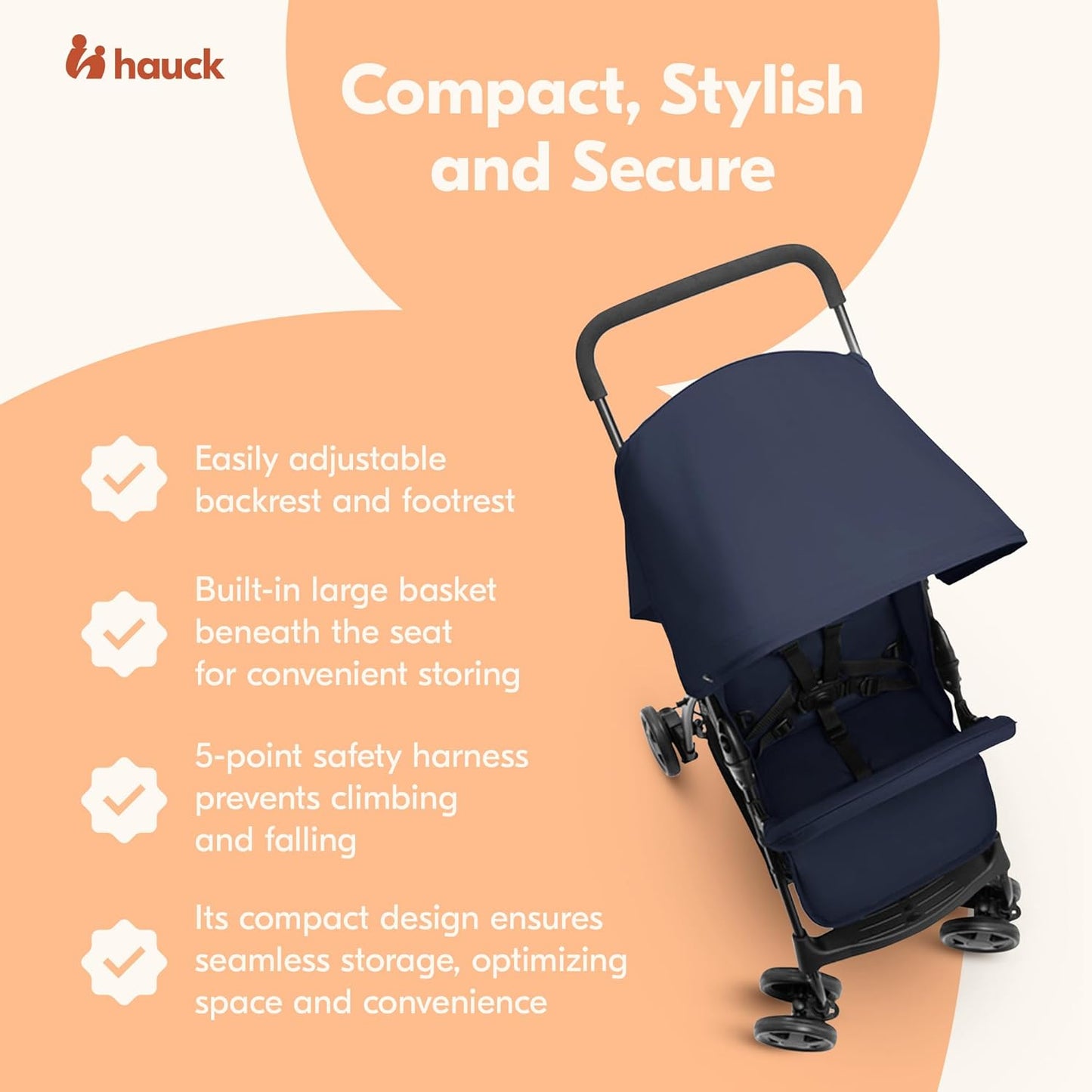 hauck Lightweight and Compact Travel Baby/Toddler Foldable Stroller, Sport, Dark Olive