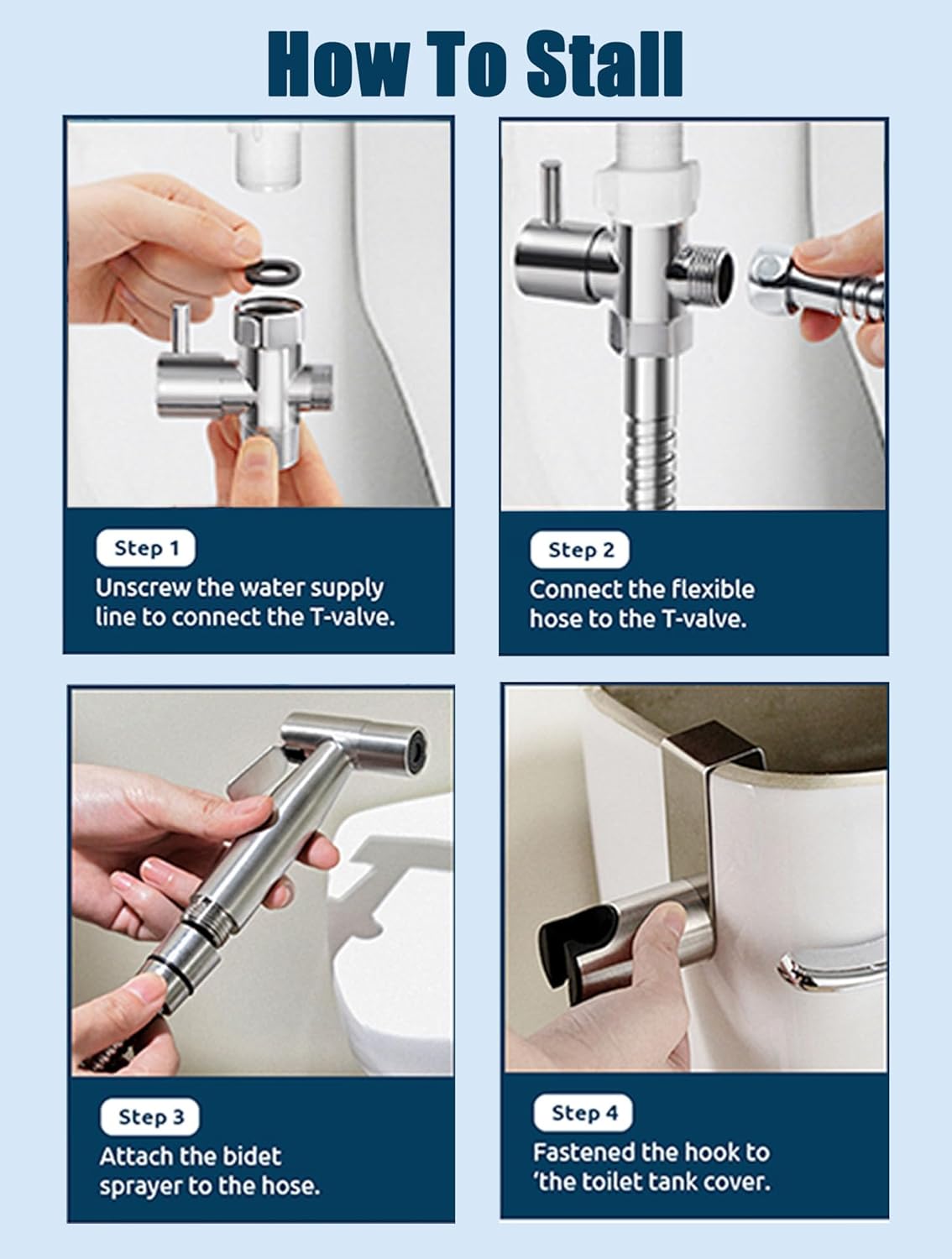 Handheld Bidet Sprayer for Toilet, Bidet Toilet Spray, Adjust Water Pressure Stainless Steel Brushed Nickel Bathroom Toilet Jet Spray, Cloth Diaper Bidet Toilet Sprayer for Baby Wash