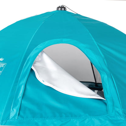 Regalo Safety My Play Deluxe Baby Playpen & Portable Play Yard with Canopy, Foldable 6-Panel Indoor Outdoor Playpen for Babies & Toddlers, Mesh Sides, Washable Nylon Bottom, 48", Aqua/Black