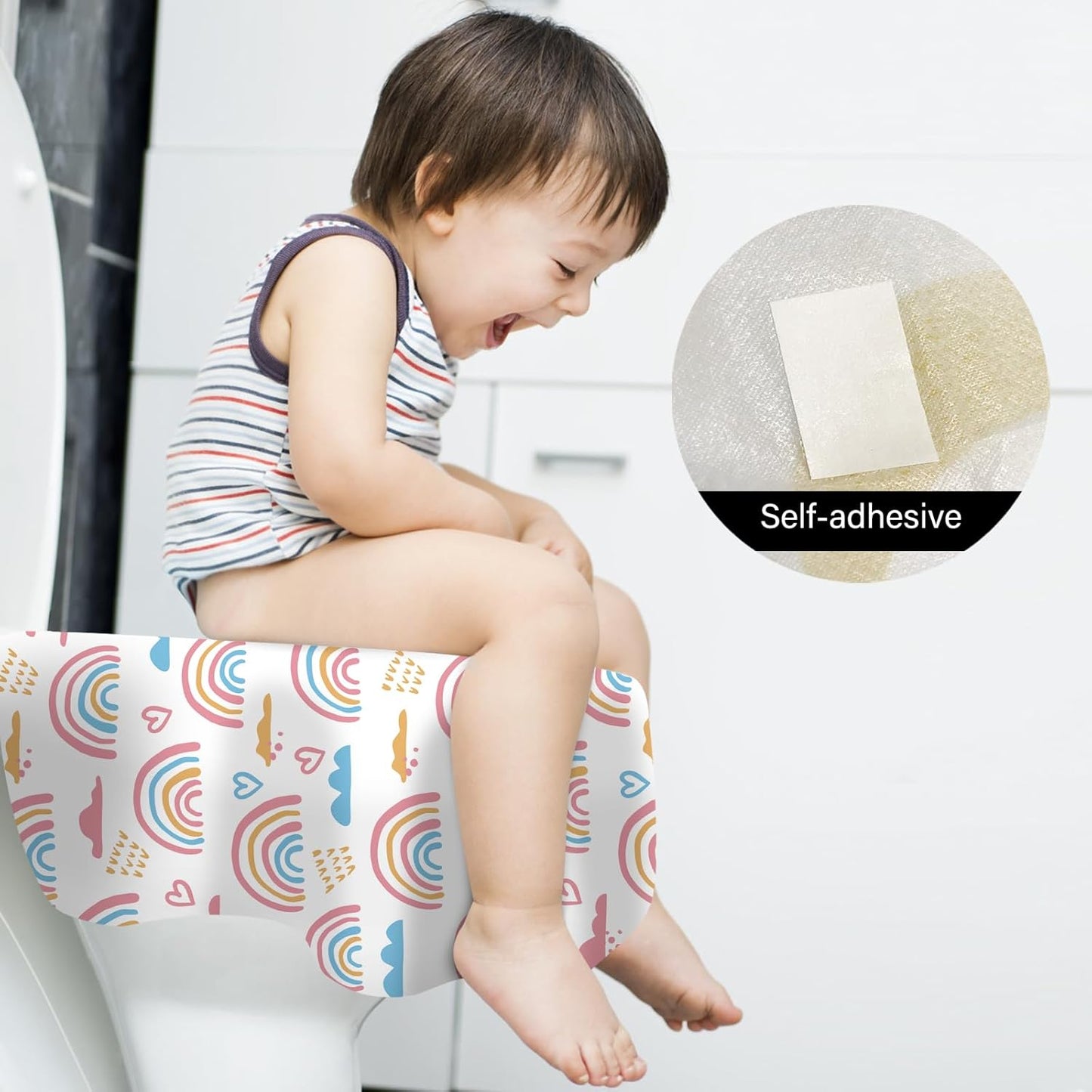 60 Pack Toilet Seat Covers Disposable, Extra Large Waterproof Toilet Cover for Toddlers & Adults, Individually Wrapped Travel Essential Portable Potty Training in Public Restrooms, Trip - Dinosaur