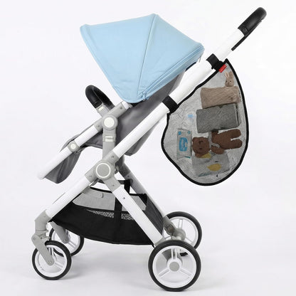 Universal Stroller Organizer Side Sling Polyester Net Mesh Bag in Black Fits for Nuna, Baby Jogger, Britax, Uppababy, Doona Strollers