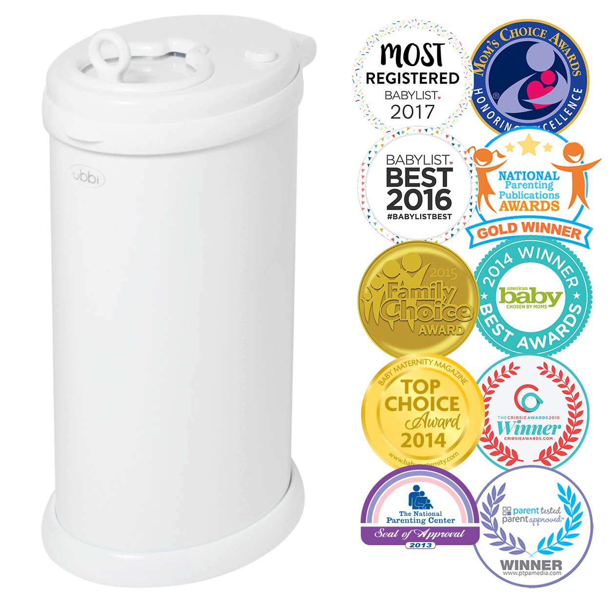 Ubbi Steel Odor Locking, No Special Bag Required Money Saving & Lavender Scented Absorbing Gel Value Pack - 3 Count Diaper Pail Odor Control for Baby Nursery