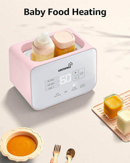 GROWSNY Fast Baby Bottle Warmer, 12-in-1 Milk Warmer with Steam and Water Bath Warming Modes for Breastmilk &Formula, Food Heating,with Thaw, Steri-lize, Egg Boil Function, Fits Most Types of Bottles