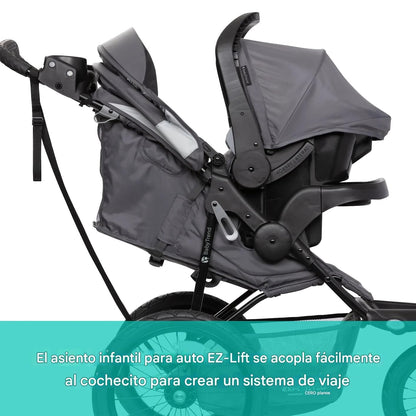 Baby Trend Expedition® Zero Flat Jogger with LED Lights, Dash Grey