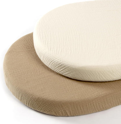 lulumoon Muslin Bassinet Sheets for Baby: Soft Bedside Sleeper Bassinet Fitted Sheets for Boys and Girls