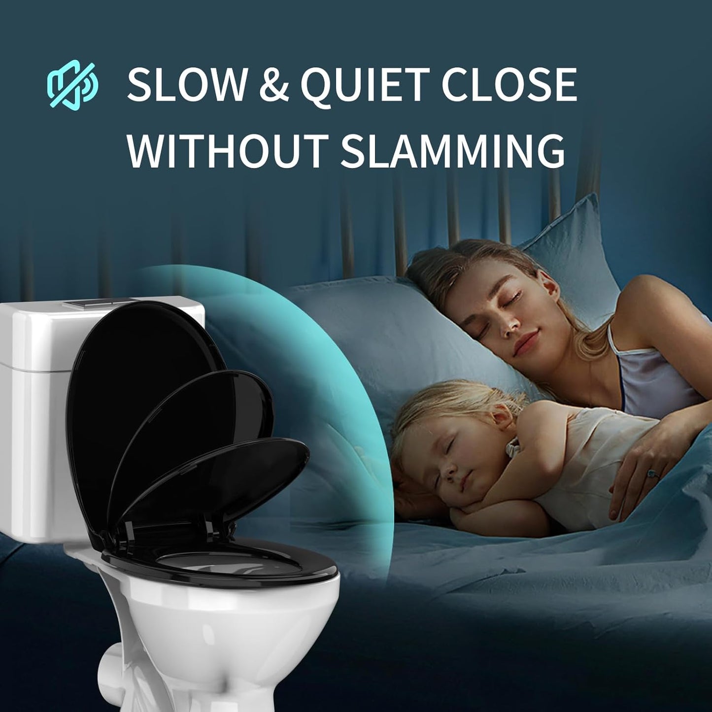 Potty Training Toilet Seat, 16.5" Round White Seat with Built-In Toddler Function, Design for Both Child and Adult,with Detachable Seat Stable .Safe PP Material,Slow Close,Magnets- Round,Easy Install