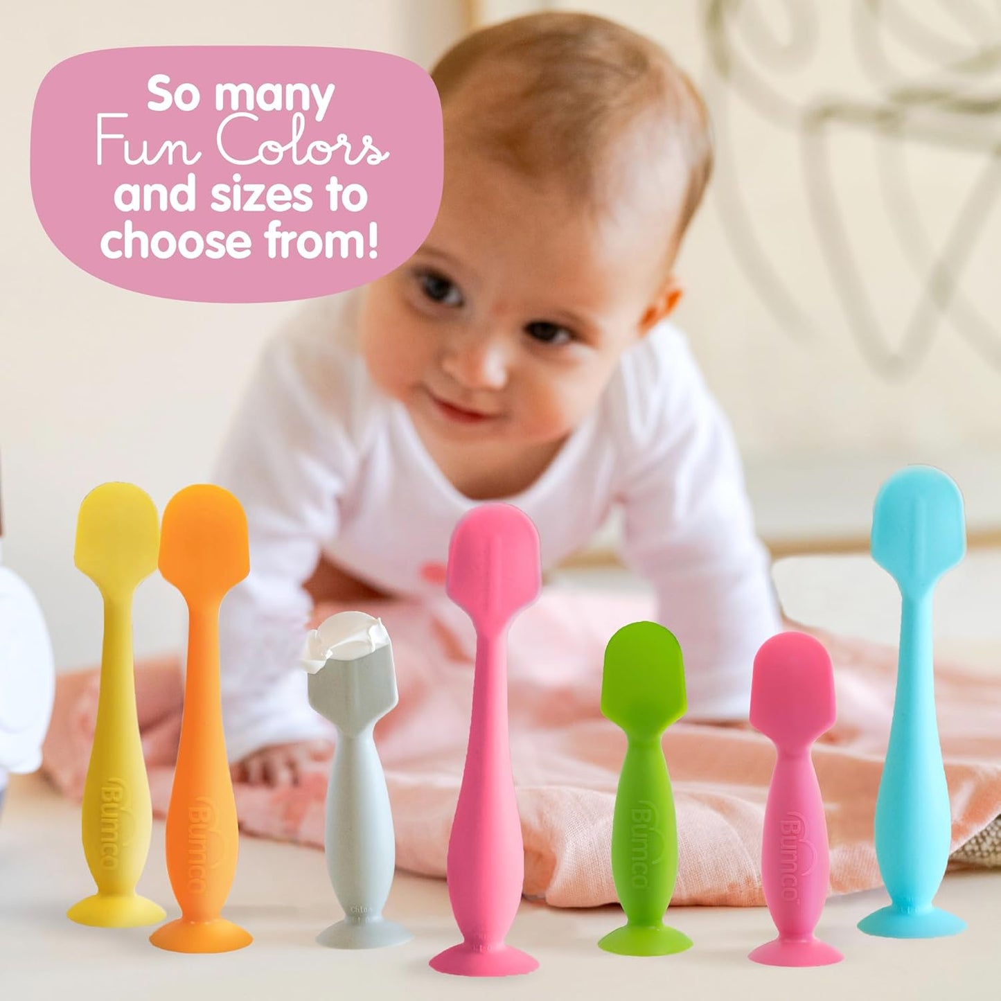 Baby Bum Brush - BPA-Free Diaper Cream Spatula with Suction Cup Base, Soft & Flexible Silicone, Wipe-Clean, Mom-Invented Diaper Bag Essentials
