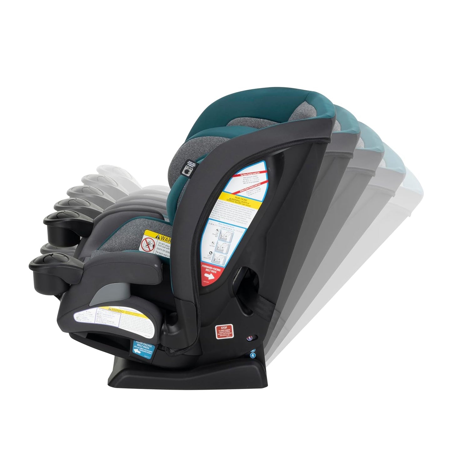 Safety 1st EverSlim 4-in-1 Convertible Car Seat, SecureTech Chest Clip, Ultra-Slim, 4-Mode Infant to Booster, Baby Car Seat, 5-100 lbs, Memory Foam, Office Space
