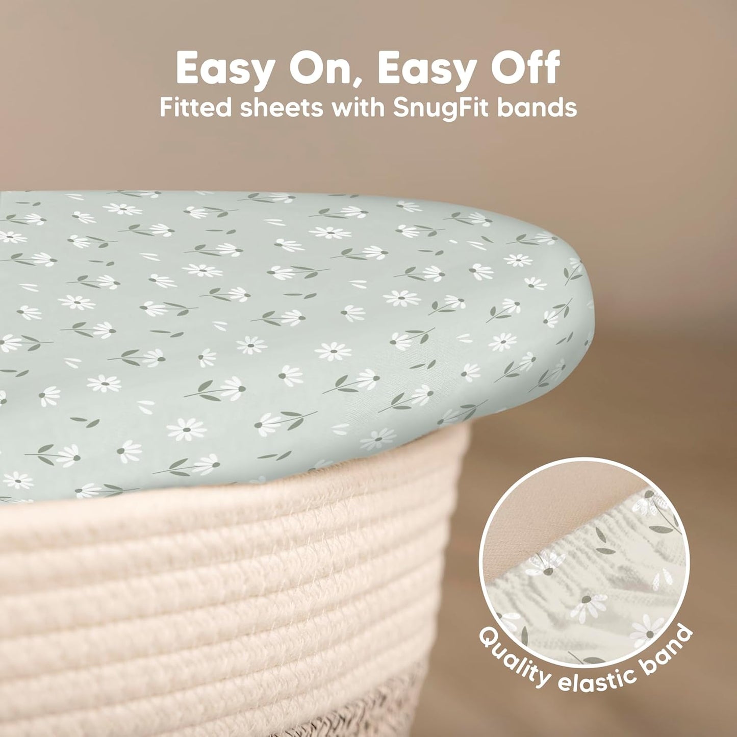 2-Pack Baby Bassinet Sheets Girl, Boy - 33x17 Viscose Derived from Bamboo Bedside Mattress Fitted Bassinet Sheets, Compatible with Halo Bassinest Swivel Sleeper, Baby Delight, Graco (Pecan)