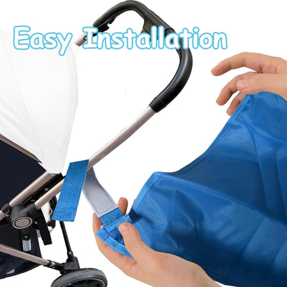 2 Pack Universal Side Sling Stroller Organizer with Mesh Cargo Net,Adjustable and Non-Slip Stroller Storage Bags, Portable Side Sling Stroller Cargo Net for Baby Accessories(Black)
