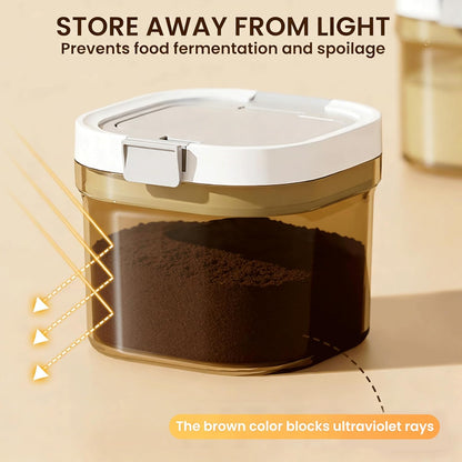 Airtight Coffee Canister-27oz Sugar and Dry Food Container BPA Free with Spoon and Layered Storage for Grounds Coffee, Beans, Tea, Sugar, Flour, Cereal,Formula