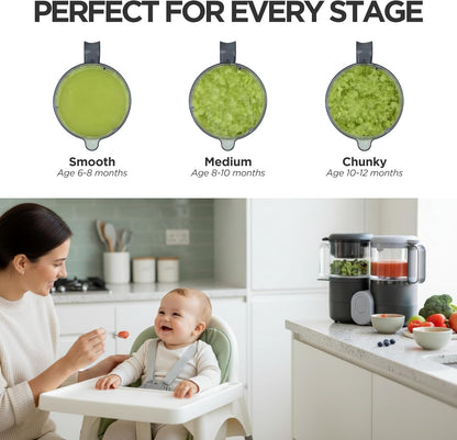 Baby Food Maker Steamer and Blender, 4 in 1 Multifunction Baby Food Processor and Steamer with Blender, Defrosting & Reheating, Use as Puree Maker and Grinder Machine for Feeding Set Essentials, 68 oz