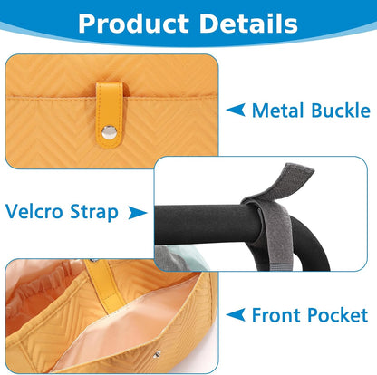Accmor Universal Stroller Organizer, Stroller Bag Stroller Caddy Organizer, Stroller Accessories Fits for Uppababy, Baby Jogger, Nuna, Doona, Britax Strollers, Black