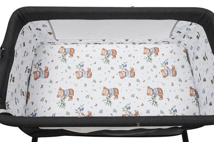 Bassinet Sheet Set 2 Pack Snug Fitted Bedside Sleeper Bassinet Sheets, Stretchy Ultra Soft, Unisex Boy Girl, Light Blue & Dinosaur