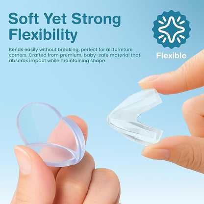 20 Pack Corner Protector for Baby - Clear & Transparent Edge Guards for Baby Proofing, Safety Furniture Corner Protectors for Furniture to Prevent Injuries (10 L Shaped & 10 Ball Shaped)