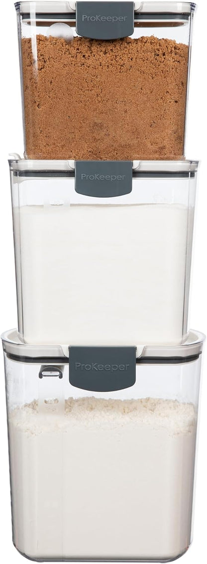 ProKeeper 1 Quart Airtight Powdered Sugar Storage Container – Grey, BPA-Free Plastic