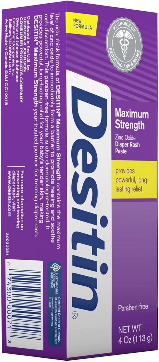 DESITIN Maximum Strength Diaper Rash Paste, 3 Pack (4 Ounce)