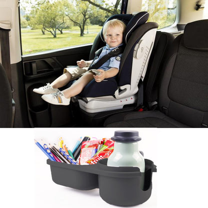 Child Cup Holder with Snacks Holder for Convertible Car Seats, Convertible Cup Holder, Stroller Cup Holder with Snack Pod Compatible with Most Convertible Car Seats- Black.
