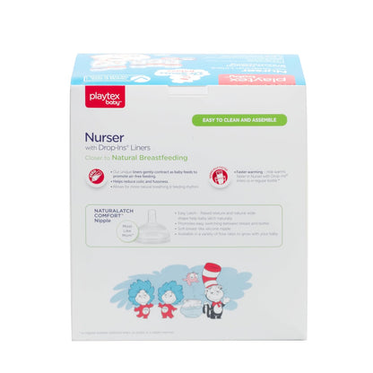 Playtex Baby Anti-Colic Nurser Bottle with Pre-Sterilized Disposable Drop-Ins Liners, 8 Oz Bottles (3 Count), Bottles for Newborn and Breastfeeding Babies, Feeding Essentials