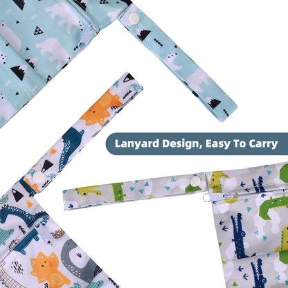 Wet Dry Bags 2-Pack with Cute Dolphin Print - Waterproof Travel Organizer for Swimming Pool Beach Gym Baby Cloth Diapers Swimwear with Dual Zippers