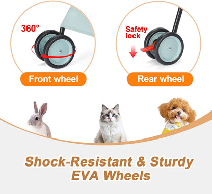 Wedyvko Travel Portable Dog Stroller, Pet Stroller for Small Puppy Dogs & Cats, Up to 33 lbs, Black