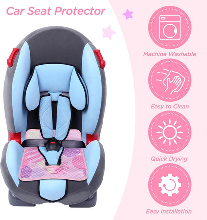 Potty Training Car Seat Protector, Waterproof Car Seat Cover for Toddlers, Piddle Pads for Baby Carseat, Stroller, Non-Slip & Machine Washable (Black, 2PC)