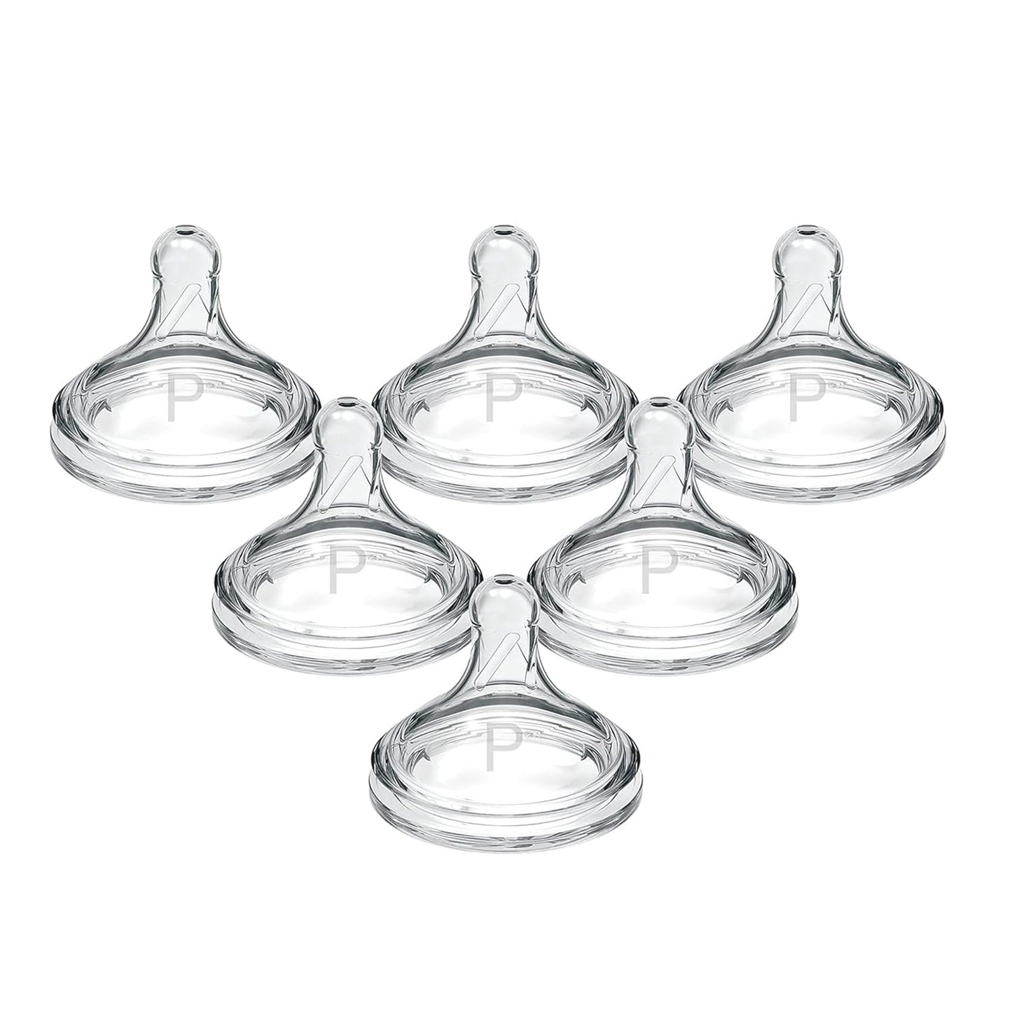 Dr. Brown’s Natural Flow® Level 2 Wide-Neck Baby Bottle Silicone Nipple, Medium Flow, 3m+, 100% Silicone Bottle Nipple, 6 Pack