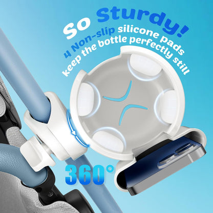 Guiseapue Cup Holder for Walker: Stroller Cup Holder Attachment with Phone Holder, Wheelchair/Stroller Accessories for Rollator, Bike, Scooter, Baby Essentials, First Mother‘s Day Gifts for New Mom