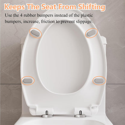 Toilet Seat with Toddler Seat Elongated, PP Material Family Toilet Seat Cover, Soft Close Adult & Toddler Seats, Easy to Clean, Safe Potty Training Solution for Kids, Bathroom Upgrade for Home