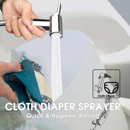 Handheld Bidet Sprayer for Toilet, Lockable Push Button, High Pressure Bathroom Sprayer, Cloth Diaper & Personal Hygiene Sprayer, Tank Mount No-Drill Install, Stainless Hose Set, Black Color
