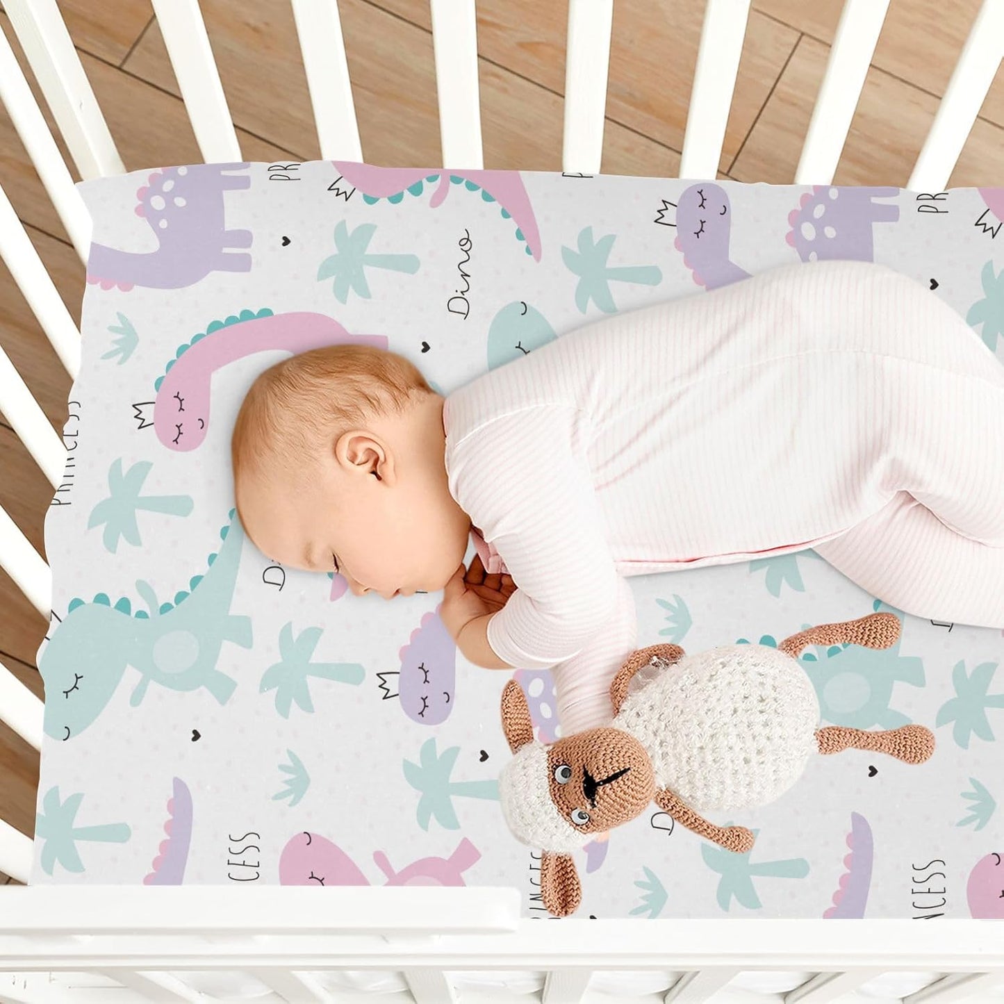 Fitted Crib Sheets Turtle Sea Horse Stretchy Portable Playard Sheets for Baby Toddler, Breathable Soft Mini Crib Mattress 39 x 27 in for Boys and Girls