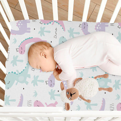 Fitted Crib Sheets Turtle Sea Horse Stretchy Portable Playard Sheets for Baby Toddler, Breathable Soft Mini Crib Mattress 39 x 27 in for Boys and Girls