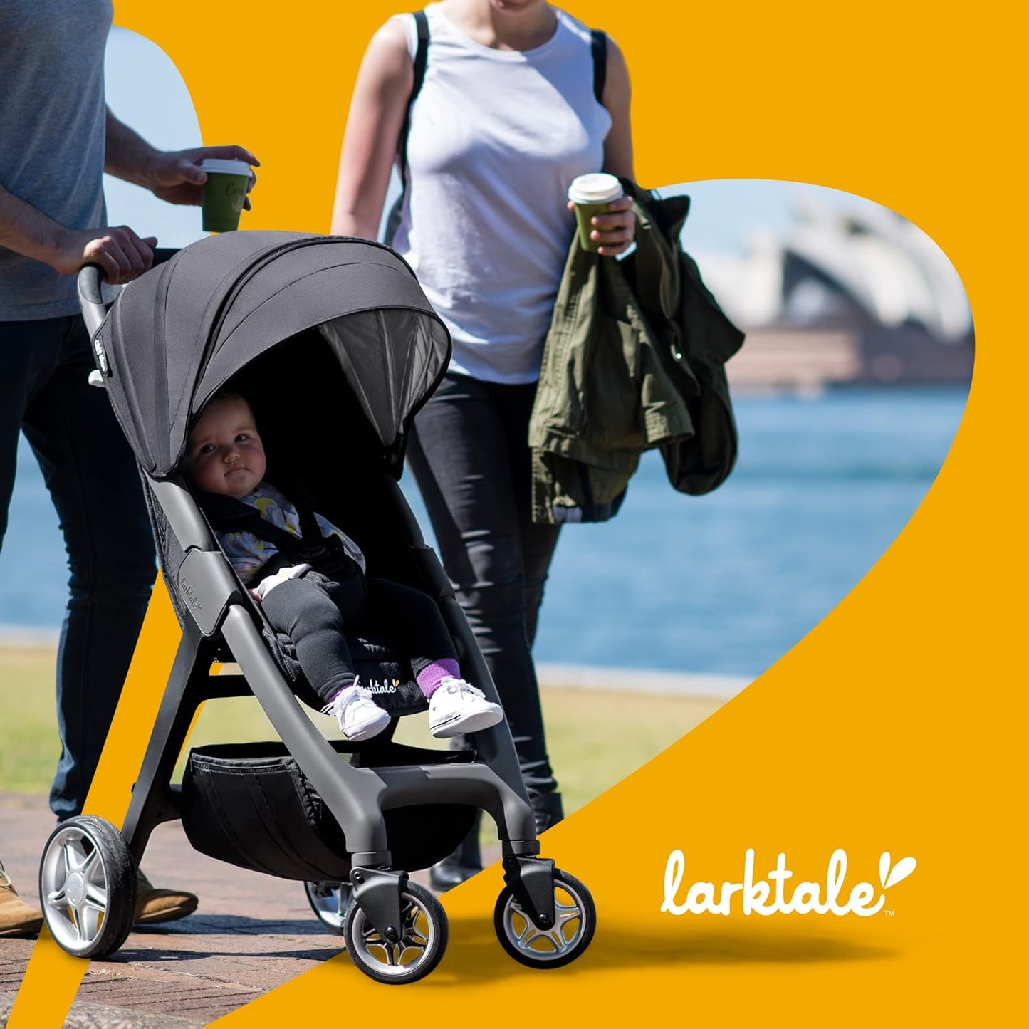 Larktale Chit Chat | Lightweight Compact Stroller for Babies & Toddlers 6 Months & Up | Best Travel Stroller | One-Handed Steering & Easy Fold, Longreef Navy