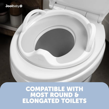 Jool Baby Potty Training Seat for Boys and Girls With Handles, Fits Round & Oval Toilets, Non-Slip with Splash Guard, Includes Free Storage Hook (Aqua)