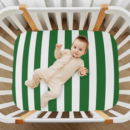 Fitted Crib Sheets White Bears with Clouds Stretchy Portable Playard Sheets for Baby Toddler, Breathable Soft Mini Crib Mattress 39 x 27 in for Boys and Girls