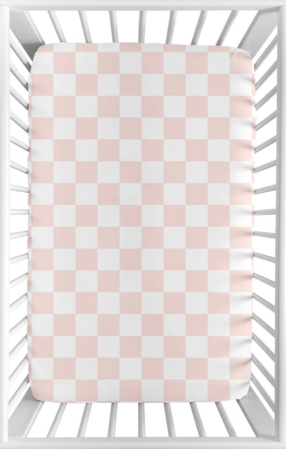 Sweet Jojo Designs 2-Piece Baby Bassinet Sheets Set (Black/White Gingham Checkered Plaid) for Boy/Girl, Infant Newborn Nursery, Oval, Rectangle & Hourglass Mattress (Solid Onyx & Classic Checkerboard)