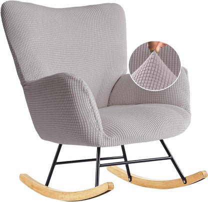 Nursery Rocking Chair Cover,1 Piece Glider Chairs Cover Slipcovers,Soft with Elastic Bottom Spandex Jacquard Small Checks,Furniture Protector Washable