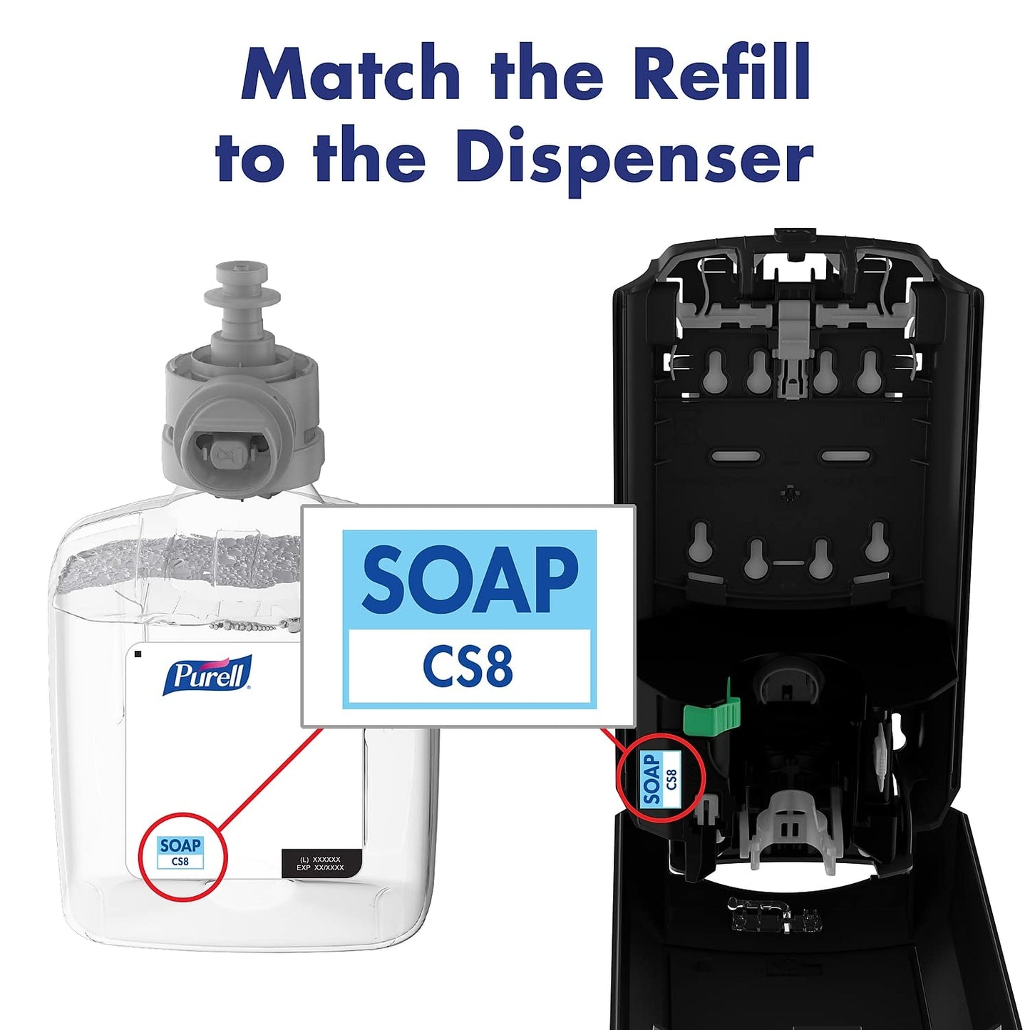 PURELL CS8 Automatic Hand Soap Dispenser, Graphite, for 1200 mL PURELL CS8 Soap Refills (Pack of 1) - 7834-01 - Manufactured by GOJO, Inc.