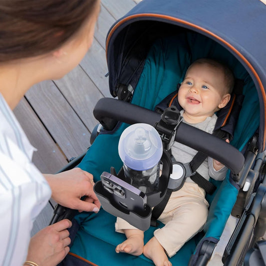 Cup Holder for Stroller Compatible with Evenflo with Phone Holder,Wagon Accessories Compatible with Evenflo,Black